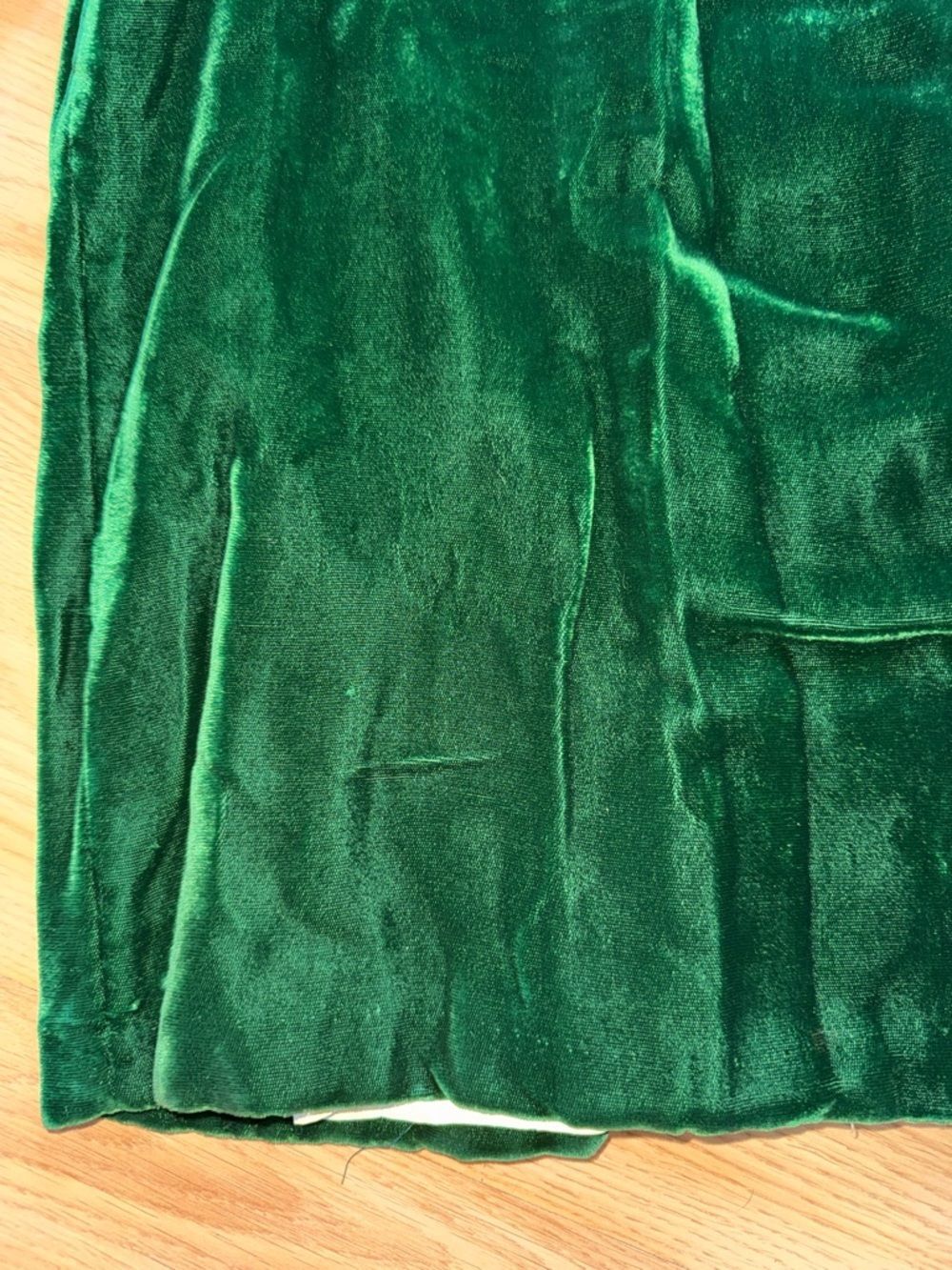 Vintage Green Velvet Bow Collar Open Front Cape Coat Medium 6 Queen of Gambit - Picture 7 of 12